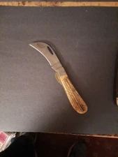 Vintage SURGICAL STEEL  Pakistan Folding PRUNING Pocket Knife. Handle Bone ?