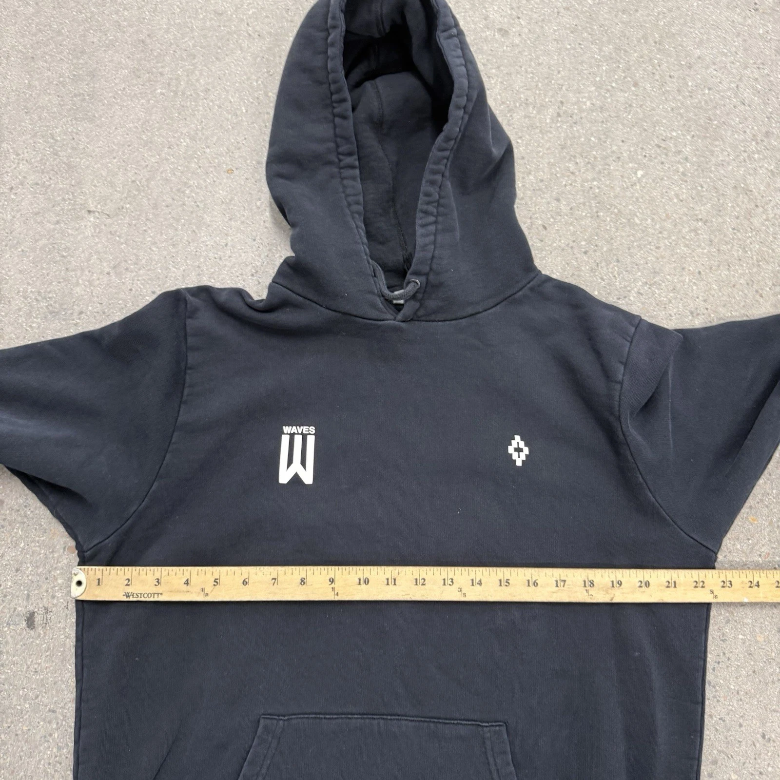 Felpa con cappuccio pullover Marcelo Burlon uomo nero onde grafica taglia media