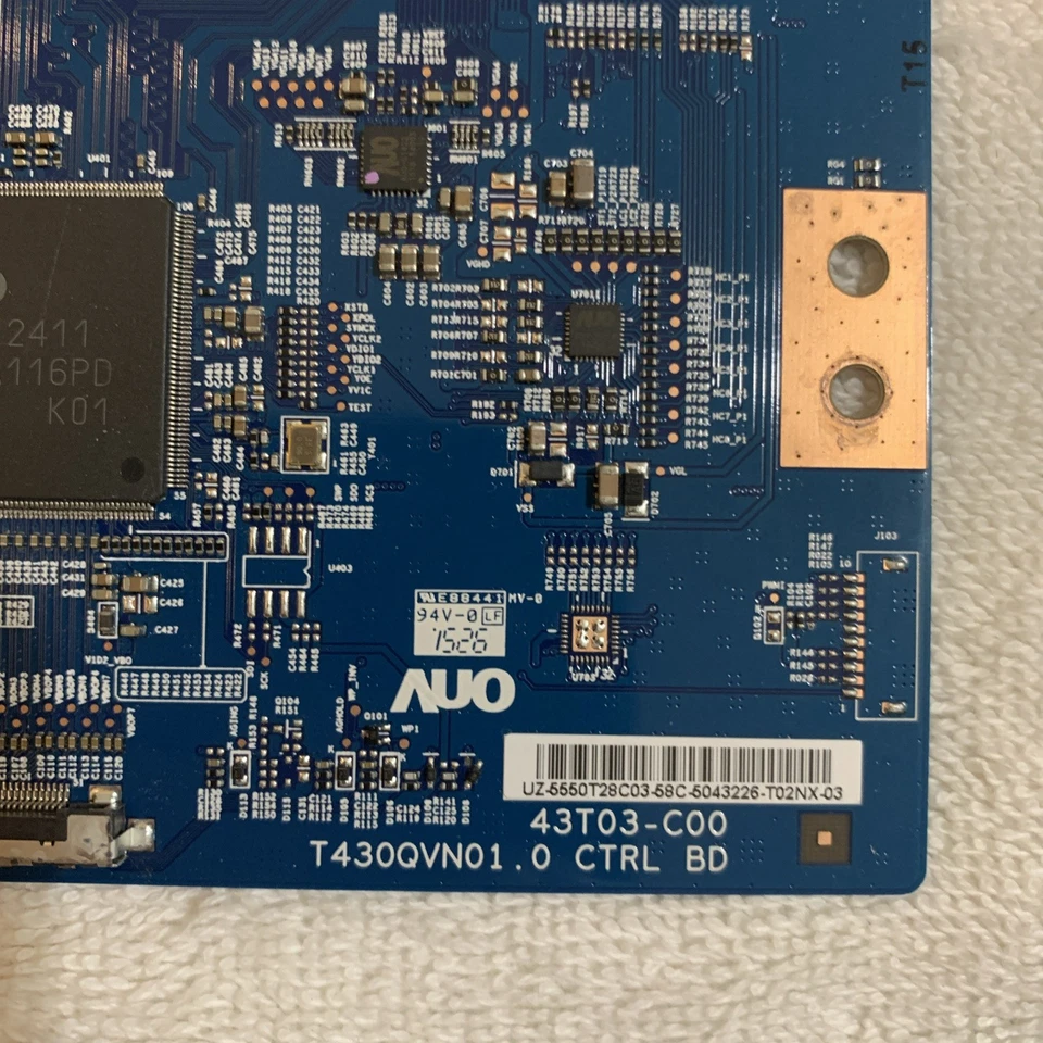 New!! VIZIO T-Con Board 43" TV AUO T430QVN01.0 CTRL BD 43T03-C00 Logic Board - Image 2 of 3
