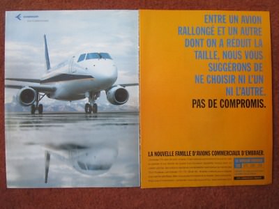 1/2002 PUB EMBRAER COMMERCIAL AVIATION ERJ 170 REGIONAL AIRLINER FRANZÖSISCHE ANZEIGE