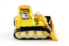 Robert Stanley Bulldozer Construction Equip Blown Glass Christmas Ornament New