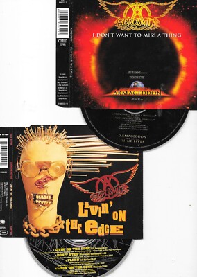 2 x AEROSMITH - livin on the edge    + i don t want to miss a thing CD s