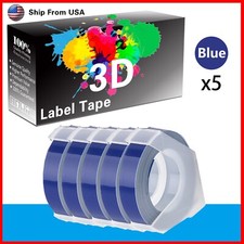 5 Rolls Blue Label Tape 3D for Dymo Embossing 1880 Label Makers