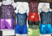 Sequin Shorty Unitard 4 Foil Colors DANCE Costume Acro GYM over 70 available