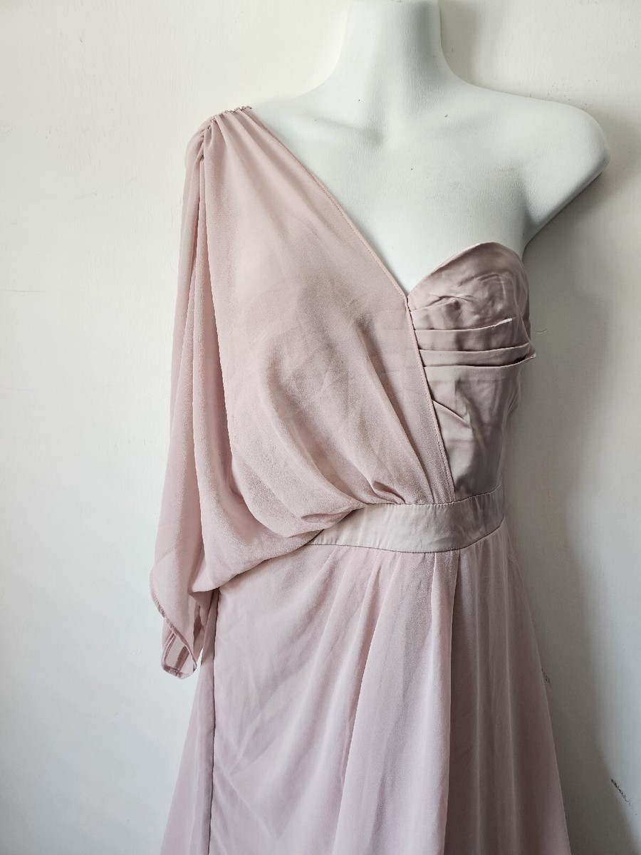 tfnc bridesmaid one shoulder maxi dress in mink Six Stories Women's One Shoulder Chiffon Bridesmaid Dress
