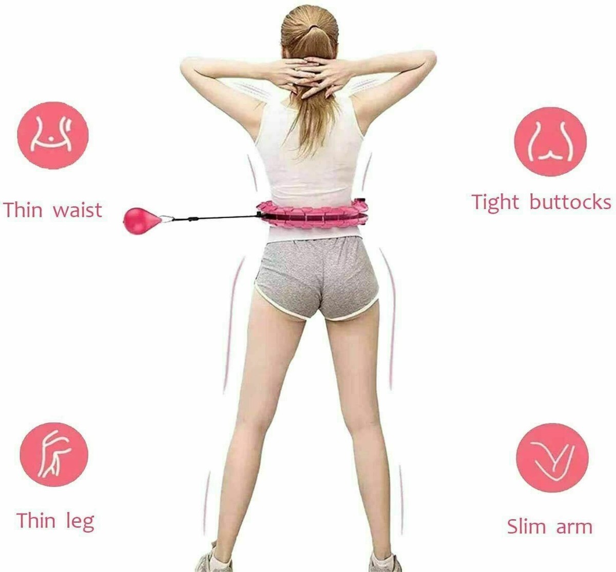 Hula Hoop Fitness, 95 cm, Cerchio Adulti, Attrezzi per Perdere Peso, Ginnastica, Allenamento, Lilla Grigio, Relaxdays | Leroy Merlin