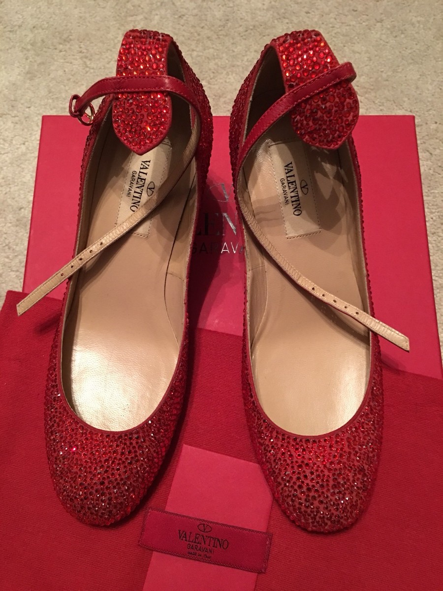 Valentino Garavani Swarovski Crystal Strass Ruby Red Tan-Go Valentino Garavani Swarovski Crystal Strass Ruby Red Tan-Go