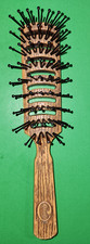 VTG Goody Vented 7.5" Hairbrush Brown Faux Wood Grain Plastic Ball Tips EUC