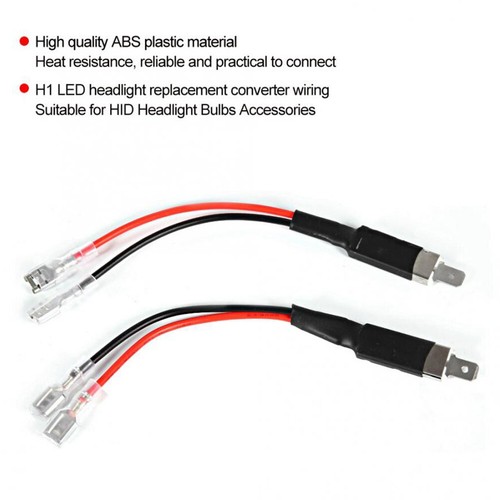 2Pcs LED H1 Wiring Connector Cables Convenient H1 Socket Convert Adapter Wires - Picture 9 of 12