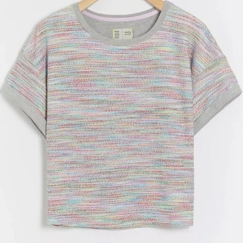 Anthropologie Saturday Sunday Aphra Space Dyed Knit Crop Sweater Top Size M