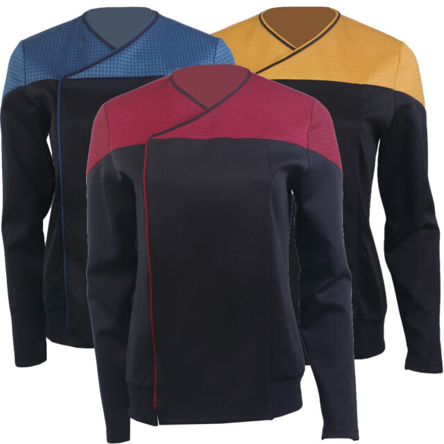 For Picard 3 Command Red Uniforms Cosplay Starfleet Female Gold Blue Top Shirts
