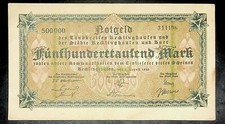 1923 Germany RECLINGHAUSEN 500.000 Mark Banknote / Notgeld