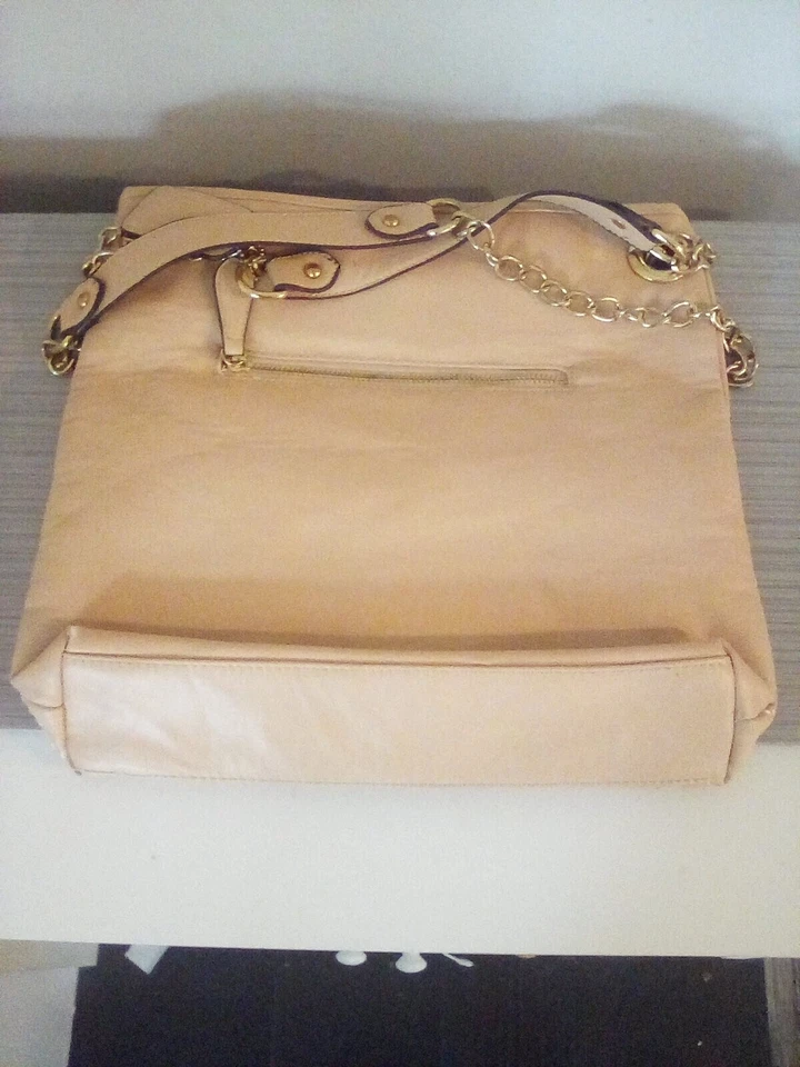 Bolso de Mano Coach 19854 Acolchado Amapola Delgado Cuero Color Camel con Correa de Cadena Foto 2 de 4