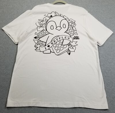 Tim The Tatman T Shirt Men s Extra Large XL Black White Bird Waffles Tee Stretch
