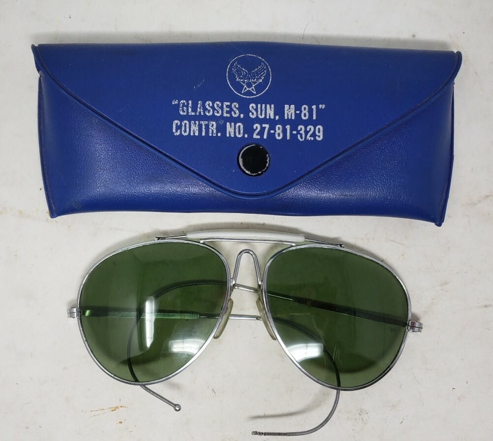 Vintage USGI Aviator Sunglasses M-81 27-81-329 USAAF Military Issue-image