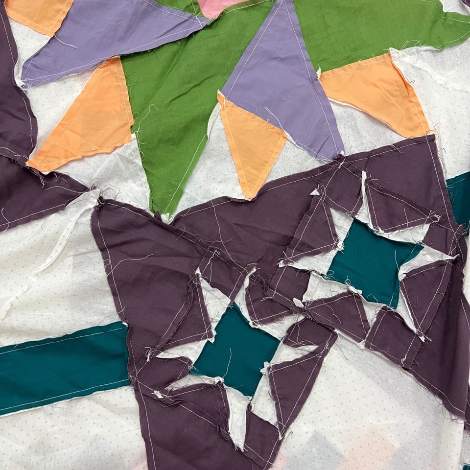 Handmade Log Cabin Stars Cotton Sewing Craft Patchwork quilt top/topper