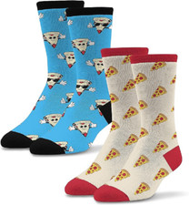 NEW Socktastic Pizza Slice Pepperoni Funny Gift Socks for Her Him Blue Cream