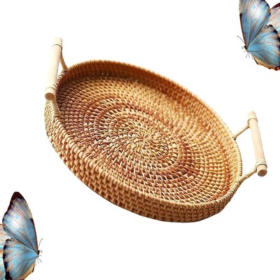 Snack Serving Platter Brot Tablett Gemüse Lagerung Korb Wicker Brot Korb