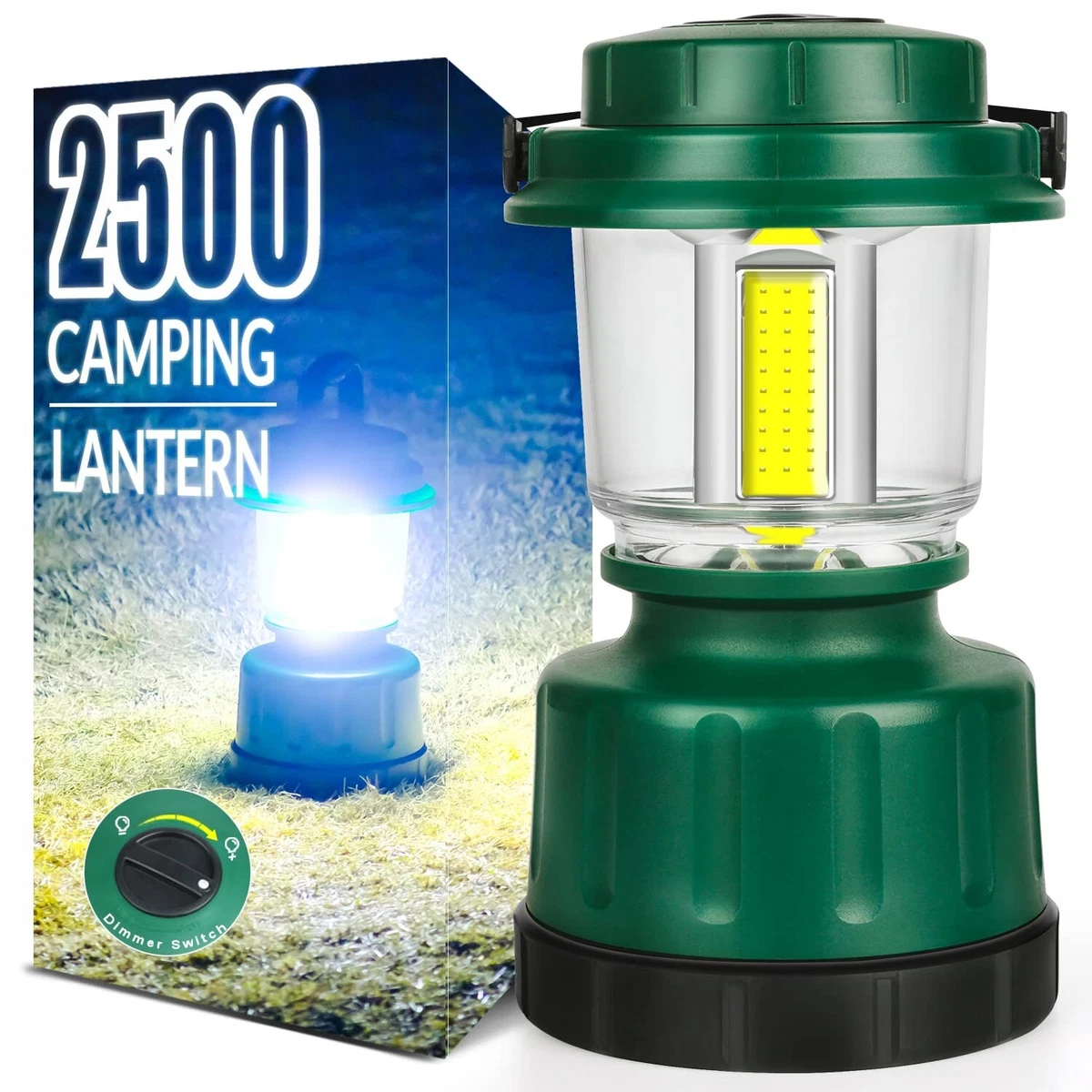 LED Camping Lantern, COB Battery Lantern 4D Batteries Powered