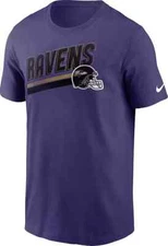 Nike Men's Baltimore Ravens Blitz Team Helmet Purple T-Shirt Size X-Large NWT