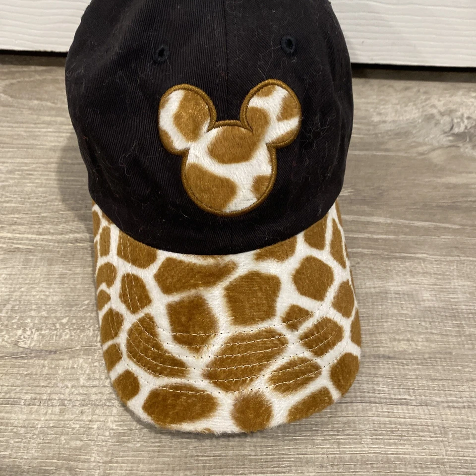 Vintage Disney Parks Animal Kingdom Giraffe Mickey Black Hat Cap One Size EUC - Image 3 of 4