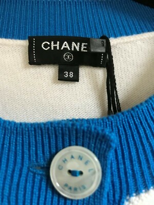Chanel 19S NEW LA PAUSA Ecru Blue CC LOGO JACKET CARDIGAN