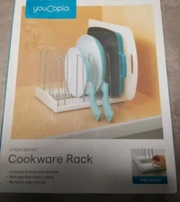YouCopia StoreMore Rack Expandable Cookware organizer White  ** NEW