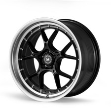 Mflow Mfl1 Matte Black Deep Dish Lip Wheels 5x120 20x8.5 20x9.5 Staggered Of 4