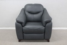 G Plan Jackson Cambridge Petrol Blue Leather Static Armchair RRP £1869