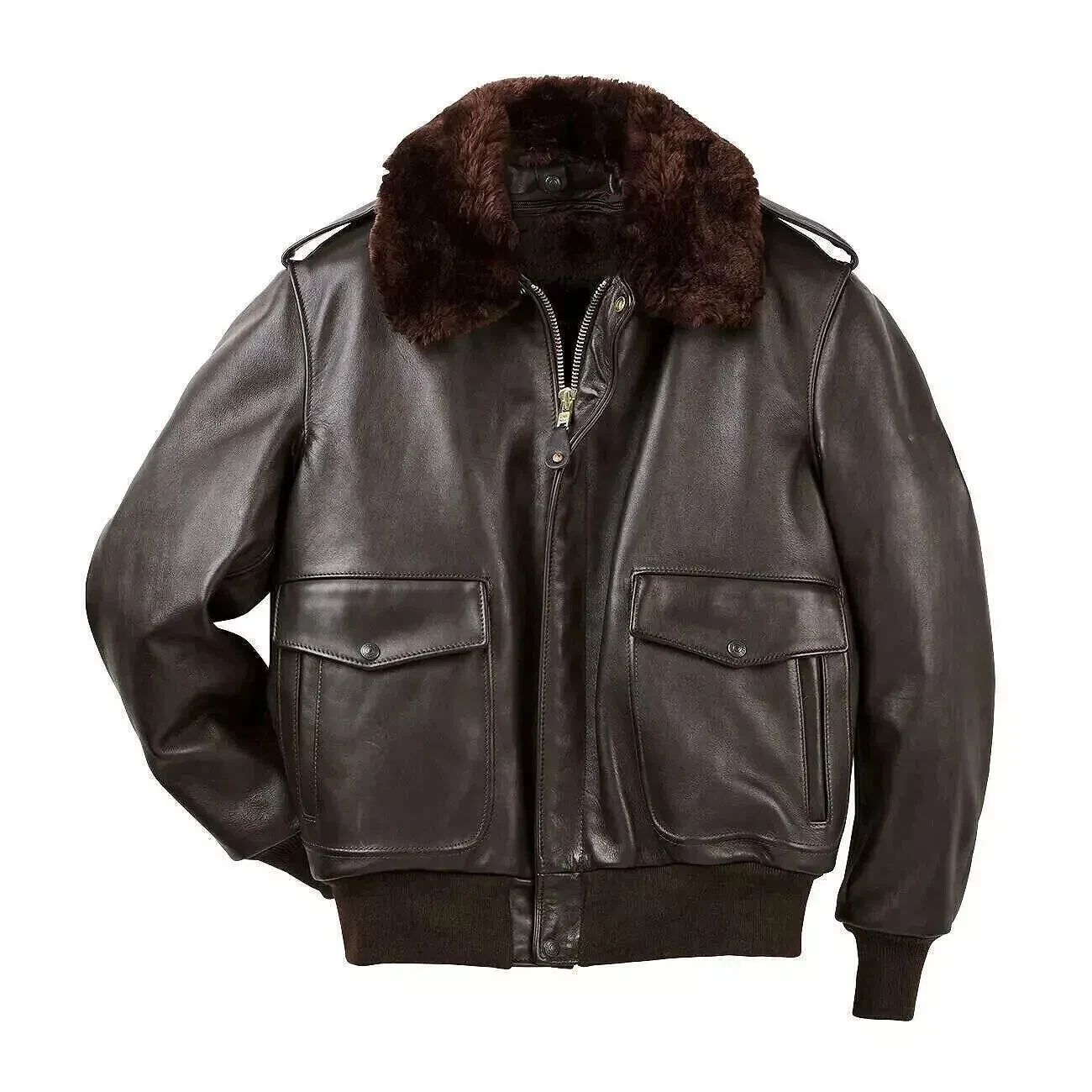 G-1 Aviator A-2 Brown Leather Bomber Jacket For Mens | A2 Leather Jacket