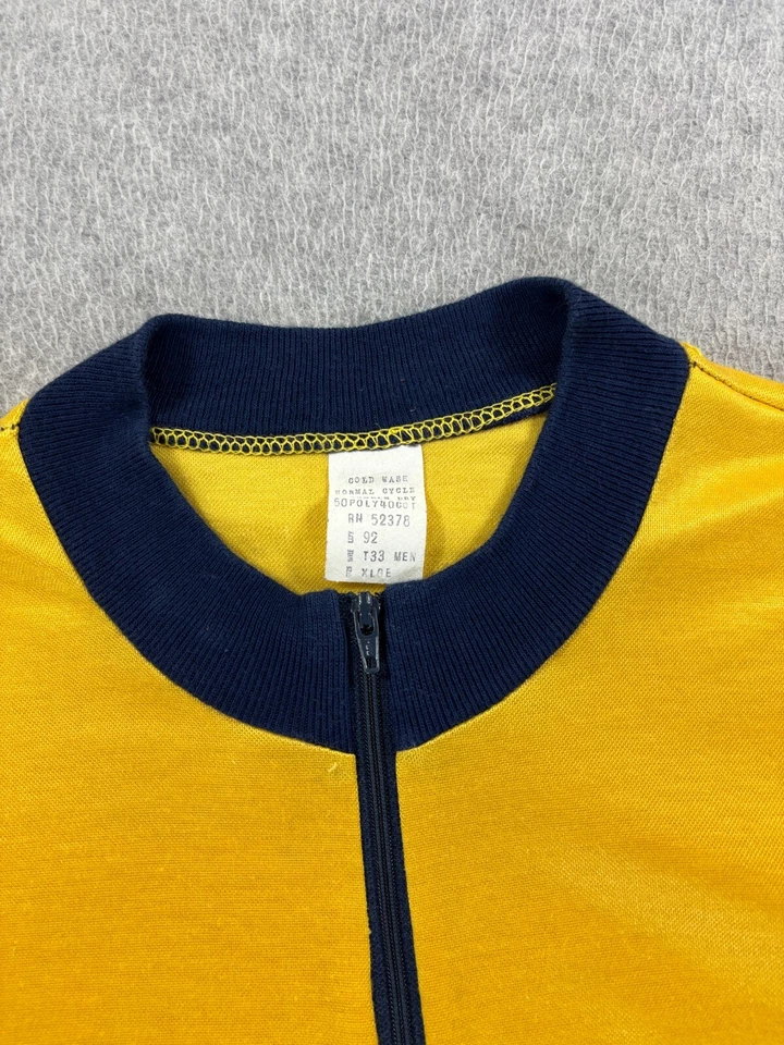 Camiseta deportiva de ciclismo vintage Bellwether 1/4 cremallera manga corta (XL para hombre) amarilla Foto 3 de 4