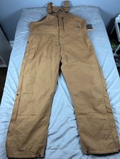 Ridgecut Bib Overalls Size 2XL Tall Brown Workwear Adjustable Strap Zip Pockets