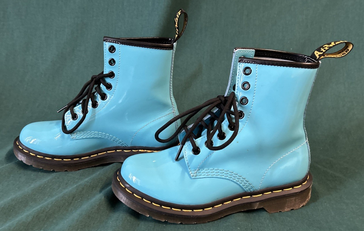 Dr Martens Boots Womens 5 Light Blue Air Waiz 1460 W Lace Up Combat Grunge Doc thumbnail 4
