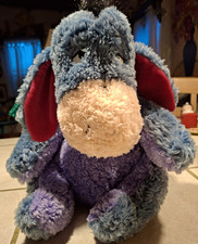 Vintage 2001 Disney Store Eeyore Holiday Plush Stuffed Animal with Dated Scarf
