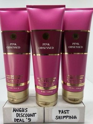 Bath & Body Works 3 PCS  PINK OBSESSED ULTIMATE HYDRATION BODY CREAM , 8oz, New