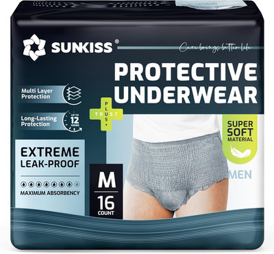 Super Soft Incontinence Underwear Men Medium Grey 16 Ct Men Protective Diapers