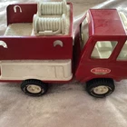 Vintage Tonka, Small Pumper Fire Truck Red & White Mini Tonka Truck USA 1970's