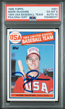 1985 Topps Mark McGwire Signed USA Rookie Baseball Card PSA 6 DNA 10 Certified. rookie card picture