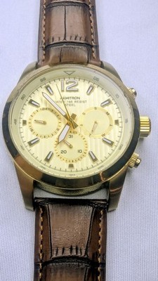 Big Ol' Armitron For Big Ol' Guys. 20/499GP Day/Date Gold On Gold Good Condition