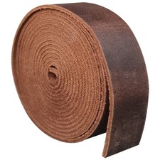 1.5 Inch Wide 64 Inch Long Coffee Brown Genuine Leather Strip for DIY Crafts