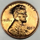 1957 Proof Lincoln Cent UNC Proof 1c Coin Mirrored Surfaces - Actual Coin - 4284