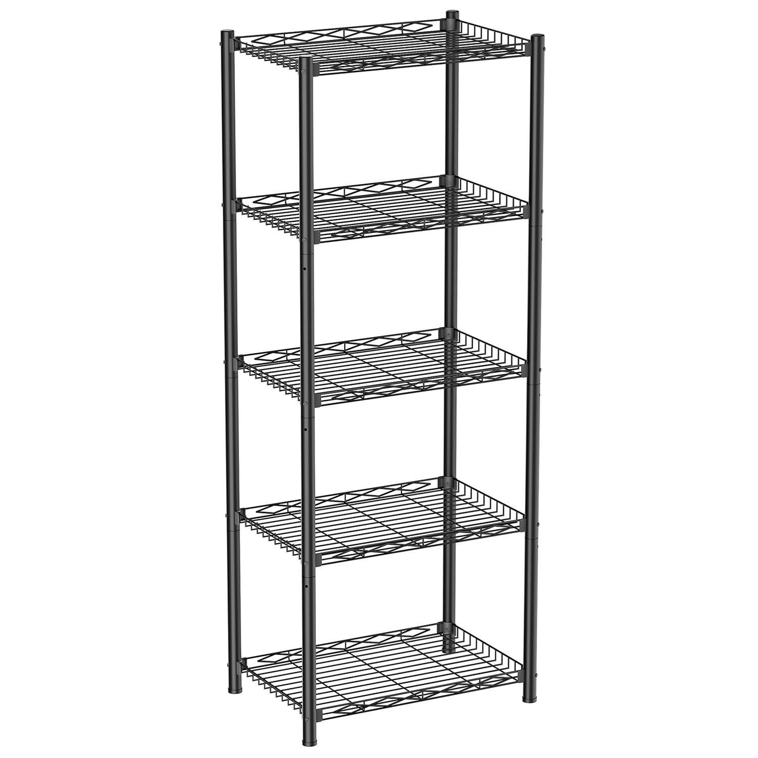 Wire Shelving Units 5 Tier Metal Shelves Storage Rack Small Shelf Utility Narrow