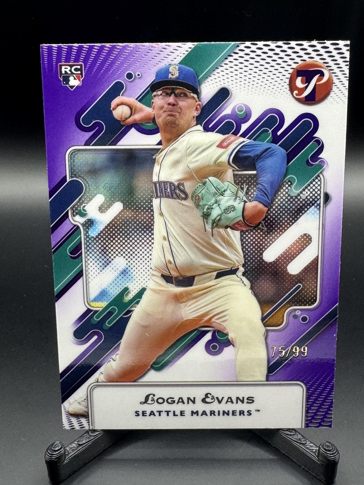 2025 Topps Pristine #125 Logan Evans Purple Refractors #/99