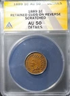 1889 indian head cent penny us coins AU-50
