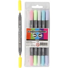 Colortime Drawing pens, Pastel Colours, One Size