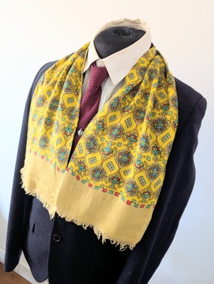 Herren Vintage Art Neuvo Schal, Herren 60er Wolle bunt Schal Opernkrawatte