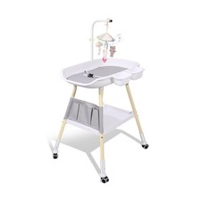 Baby Changing Table, Adjustable Height Diaper Changing Station with Baby Crib...