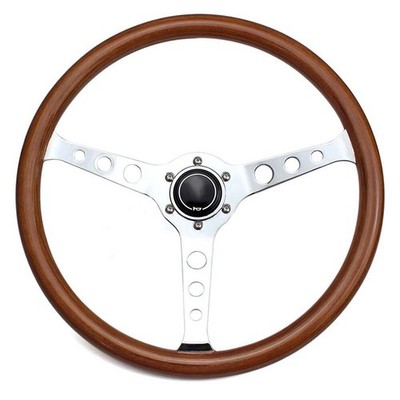 Brushed 15  Wooden Steering Wheel 3-Spoke 380mm Classic Wood *lh