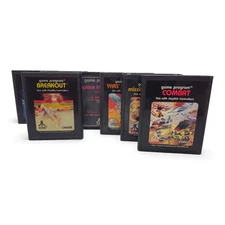 Atari 2600 Game Lot Of 7 Asteroids Phoenix Space Invaders Yars Breakout
