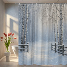 Winter Wonderland Shower Curtain - Snowy Forest Design